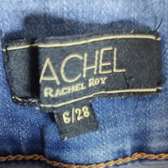 RACHEL Rachel Roy High Waist Blue Denim Shorts - Picture 2 of 3